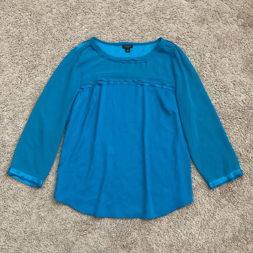 Ann Taylor Blue Blouse Shirt Womens 8